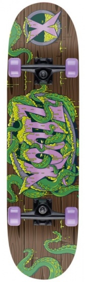 Xootz Skateboard Double Kick 79 cm Tentacle zelená/fialová