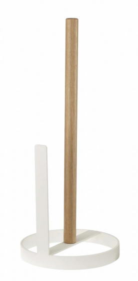 Yamazaki keukenrolhouder Tosca 11 x 11 x 26,5 cm RVS/hout wit Yamazaki keukenrolhouder Tosca 11 x 11 x 26,5 cm RVS/hout wit