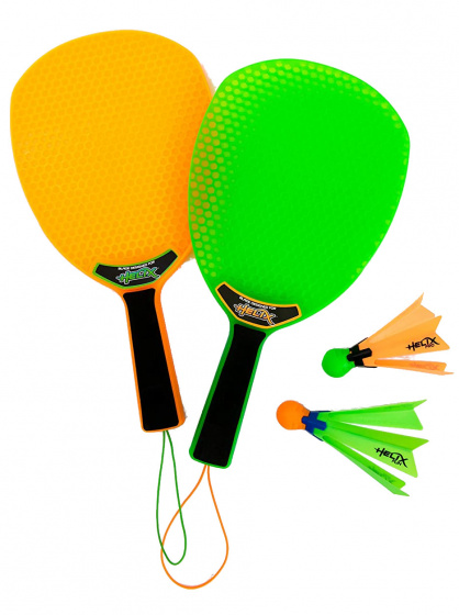 Yulu tennisspel helix oranje/groen/zwart 4 delig