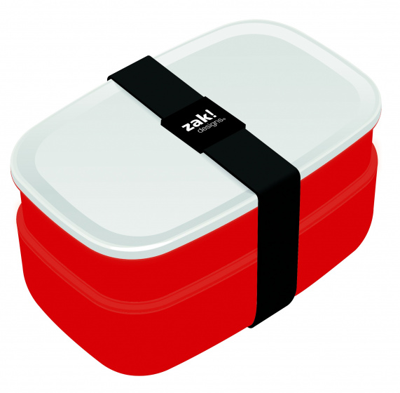 Zak!Designs obedár On The Go s príborom 18 cm červený 4-diel