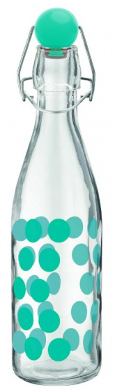 Zak!Designs fľaša na vodu Dot Dot 1 liter 32 cm sklenená akva