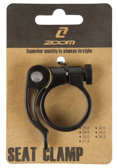 Zoom zadelpenklem met snelspanner 34,9 mm zwart