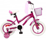 AMIGO Meisjesfietsen Flower 12 Inch 21,5 cm Meisjes Terugtraprem Paars AMIGO Meisjesfietsen Flower 12 Inch 21,5 cm Meisjes Terugtraprem Paars