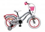 AMIGO Meisjesfietsen Lovely 14 Inch 23 cm Meisjes Terugtraprem Grijs AMIGO Meisjesfietsen Lovely 14 Inch 23 cm Meisjes Terugtraprem Grijs