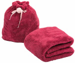 Amo La Casa deken met tas 250 x 200 cm polyester/pluche paars Amo La Casa deken met tas 250 x 200 cm polyester/pluche paars