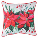 Amo La Casa kussen Bloemen 40 x 40 cm katoen wit/rood Amo La Casa kussen Bloemen 40 x 40 cm katoen wit/rood
