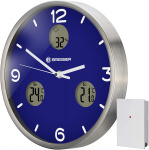 Bresser wandklok MyTime io NX 30 cm aluminium donkerblauw Bresser wandklok MyTime io NX 30 cm aluminium donkerblauw