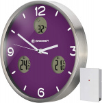 Bresser wandklok MyTime io NX 30 cm aluminium paars/zilver Bresser wandklok MyTime io NX 30 cm aluminium paars/zilver
