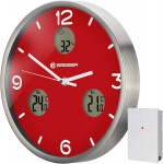 Bresser wandklok MyTime io NX 30 cm aluminium rood/zilver Bresser wandklok MyTime io NX 30 cm aluminium rood/zilver