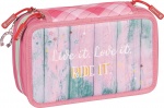 Brunnen pennenetui Ponylove 3-vaks 19,5 cm roze/mint 34-delig Brunnen pennenetui Ponylove 3-vaks 19,5 cm roze/mint 34-delig