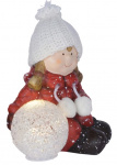 Christmas Gifts kerstfiguur meisje led 14 x 11 x 10 cm keramiek Christmas Gifts kerstfiguur meisje led 14 x 11 x 10 cm keramiek