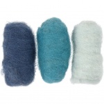 Colortime gekaarde wol blauw 10 gram 3 stuks Colortime gekaarde wol blauw 10 gram 3 stuks