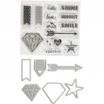 Creotime embossingfolders, stempels en snijmallen 1,5 x 6 cm Creotime embossingfolders, stempels en snijmallen 1,5 x 6 cm