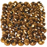 Creotime facetkralen metallic brons 3 x 4 mm 100 stuks Creotime facetkralen metallic brons 3 x 4 mm 100 stuks