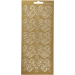 Creotime foliestickers hart 1 stickervel goud Creotime foliestickers hart 1 stickervel goud