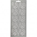 Creotime foliestickers hart 1 stickervel zilver Creotime foliestickers hart 1 stickervel zilver