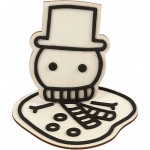 Creotime gesmolten sneeuwpop hout 11,5 cm blank per stuk Creotime gesmolten sneeuwpop hout 11,5 cm blank per stuk