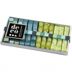 Creotime linten 12 stuks 1 m 10 mm blauw/groen Creotime linten 12 stuks 1 m 10 mm blauw/groen