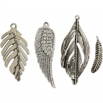 Creotime veertjes 2,9 - 5,5 cm 40 stuks zilver Creotime veertjes 2,9 - 5,5 cm 40 stuks zilver