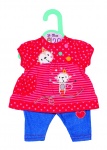 Dolly Moda kledingset 36 cm rood/blauw Dolly Moda kledingset 36 cm rood/blauw