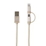 Dresz 2-in-1 laadkabel micro-USB + 8 pin 150 cm goud Dresz 2-in-1 laadkabel micro-USB + 8 pin 150 cm goud