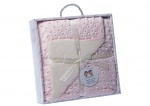 Gamberritos babydeken fleece 80 x 110 cm roze/wit Gamberritos babydeken fleece 80 x 110 cm roze/wit