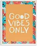 Giftdecor schilderij Good Vibes Only 50 x 40 cm hout oranje/wit Giftdecor schilderij Good Vibes Only 50 x 40 cm hout oranje/wit