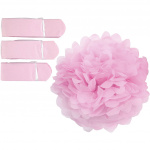 Happy Moments pompons zijdepapier 20-24-30 cm roze 3-delig Happy Moments pompons zijdepapier 20-24-30 cm roze 3-delig