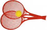 Happy People Beach Ball rackets 2 stuks en bal 54 cm rood Happy People Beach Ball rackets 2 stuks en bal 54 cm rood