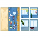 iWallz decoratiestickers Beach Cabin 6-delig iWallz decoratiestickers Beach Cabin 6-delig