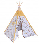 Kinder Hop tipi-tent Pow-Wow 170 cm polykatoen geel 2-delig Kinder Hop tipi-tent Pow-Wow 170 cm polykatoen geel 2-delig