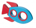 Manhattan Toy bijtring Racket junior 11 cm siliconen blauw/rood Manhattan Toy bijtring Racket junior 11 cm siliconen blauw/rood