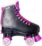 Muuwmi rolschaatsen Disco junior kunstleer zwart/lila maat 35-38 Muuwmi rolschaatsen Disco junior kunstleer zwart/lila maat 35-38