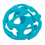 Nuby bijtbal junior 15,9 cm siliconen turquoise Nuby bijtbal junior 15,9 cm siliconen turquoise