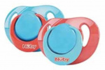 Nuby orthodontische fopspeen 12 cm rood/blauw 2 stuks Nuby orthodontische fopspeen 12 cm rood/blauw 2 stuks