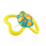 Nuby ovale fopspeen 3D-Paci-Pals siliconen 12 cm geel Nuby ovale fopspeen 3D-Paci-Pals siliconen 12 cm geel