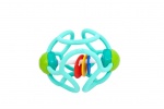 OgoBolli bijtbal met rammelaar 10 cm siliconen turquoise OgoBolli bijtbal met rammelaar 10 cm siliconen turquoise