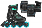 Playlife inline skates Joker combo-set 82A zwart/groen maat 28-31 Playlife inline skates Joker combo-set 82A zwart/groen maat 28-31