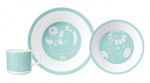 Saro eetset Galaxy Friends melamine 3-delig mintgroen Saro eetset Galaxy Friends melamine 3-delig mintgroen