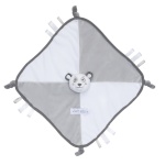Saro knuffeldoekje met lusjes en knoopjes beer 30 x 30 cm grijs Saro knuffeldoekje met lusjes en knoopjes beer 30 x 30 cm grijs