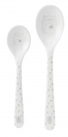 Saro lepels melamine beer 2 stuks wit/grijs Saro lepels melamine beer 2 stuks wit/grijs