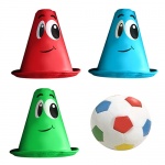Stamp voetbal met pionnen foam 4-delig Stamp voetbal met pionnen foam 4-delig