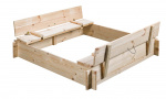 Swing King zandbak Gucio 120 x 120 x 20 cm hout blank Swing King zandbak Gucio 120 x 120 x 20 cm hout blank