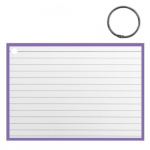 Verhaak flashcard met clipring A6 papier wit/paars 50 stuks Verhaak flashcard met clipring A6 papier wit/paars 50 stuks