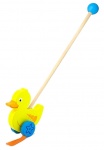 Viga Toys houten stokroller eend 56 cm geel Viga Toys houten stokroller eend 56 cm geel